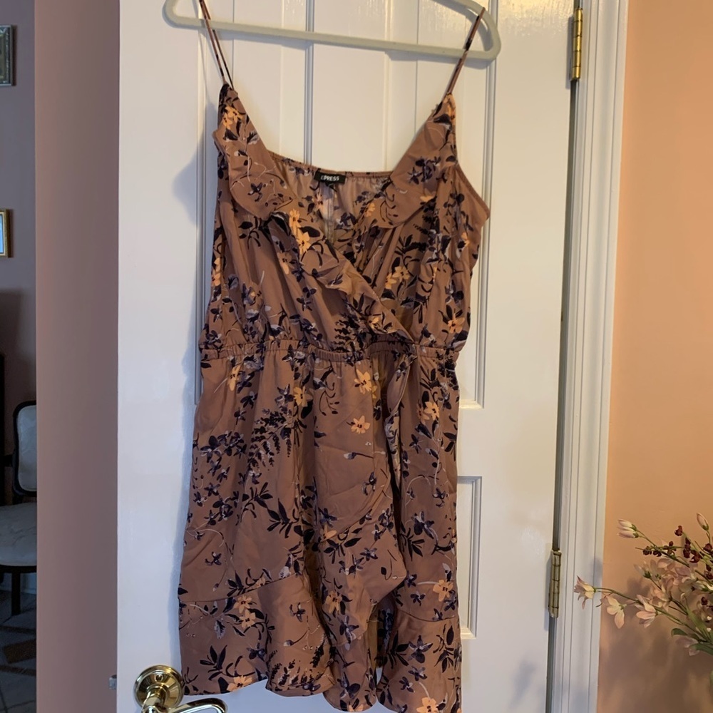 NWOT! Wrap Floral Satin Dress